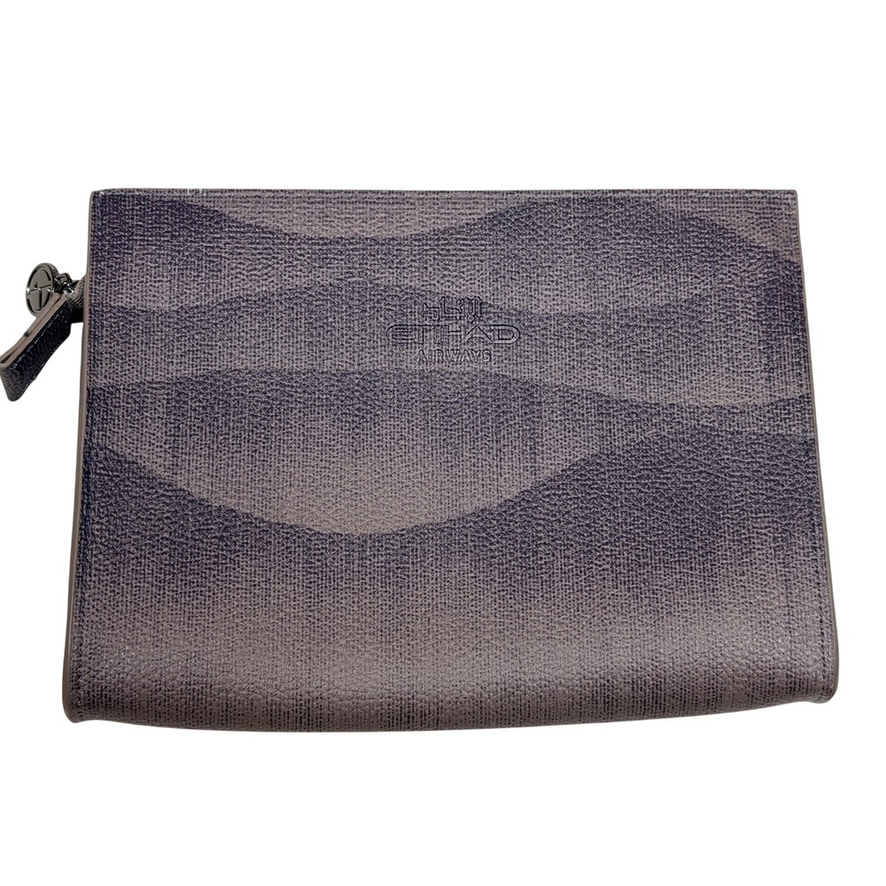 Rare Giorgio Armani Etihad Airways Amenity Pouch Grey Textured Travel Toiletry